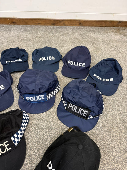 9x Ex Police Baseball Cap Job Lot Collectors Display Film TV Uniform