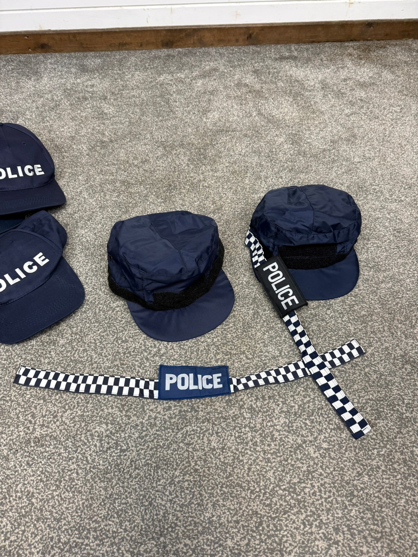 9x Ex Police Baseball Cap Job Lot Collectors Display Film TV Uniform