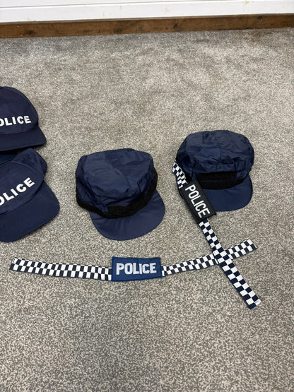 9x Ex Police Baseball Cap Job Lot Collectors Display Film TV Uniform