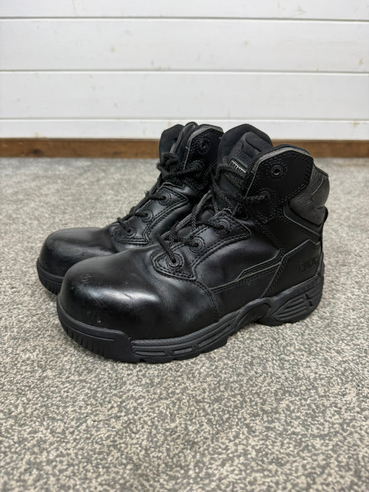 Ex Police Magnum Stealth Force 6.0 Combat Boots Black Leather UK 4 Security