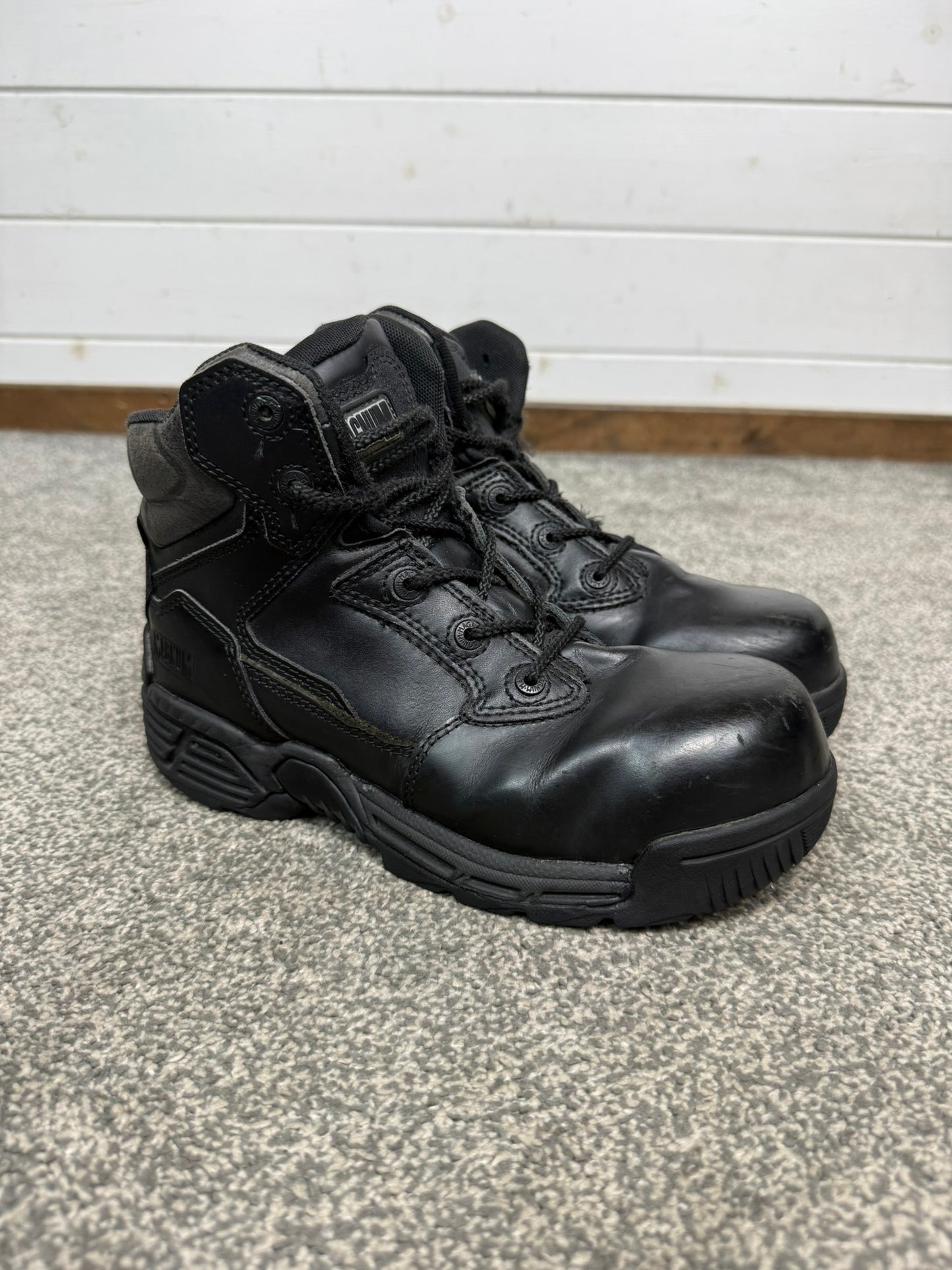 Ex Police Magnum Stealth Force 6.0 Combat Boots Black Leather UK 4 Security