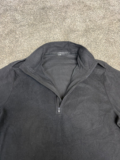 Ex Police Black Micro Fleece Lightweight Baselayer Top Hiking Walking Security