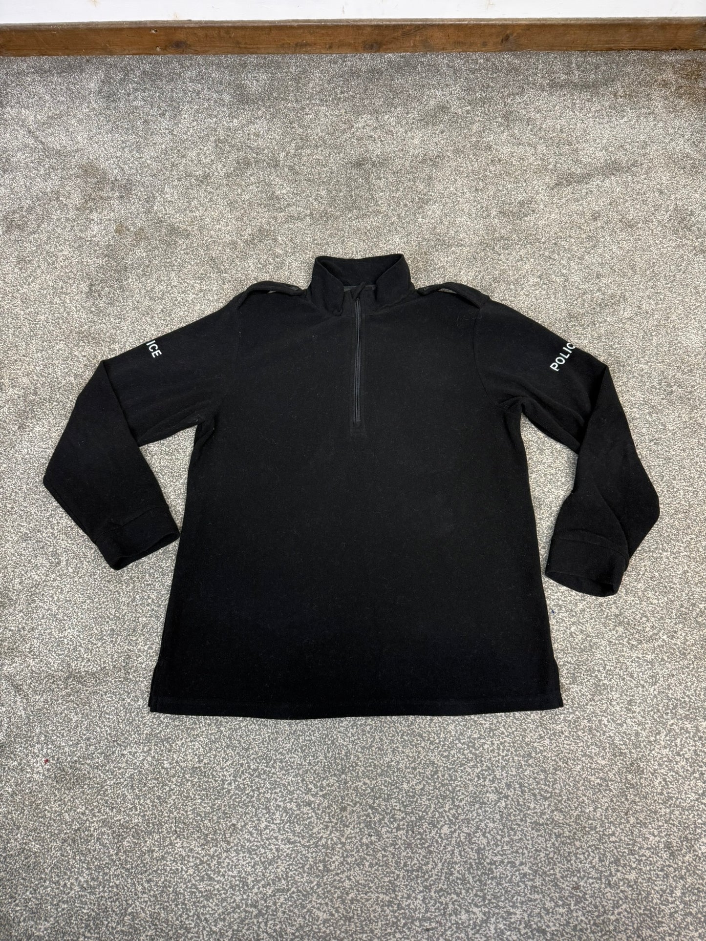 BADGED Ex Police Black Micro Fleece Lightweight Baselayer Top