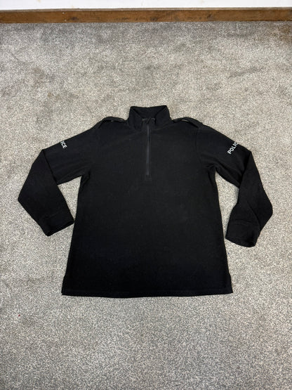 BADGED Ex Police Black Micro Fleece Lightweight Baselayer Top