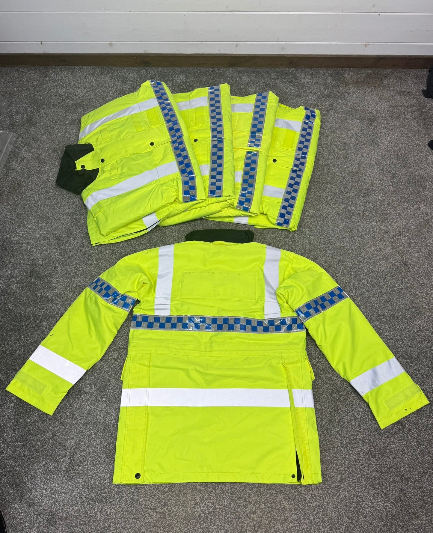 Ex Police Hi-Vis Waterproof Jacket x5 Quilted Liner Resale Security - Grade A