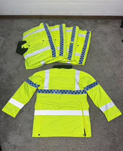 Ex Police Hi-Vis Waterproof Jacket x5 Quilted Liner Resale Security - Grade A