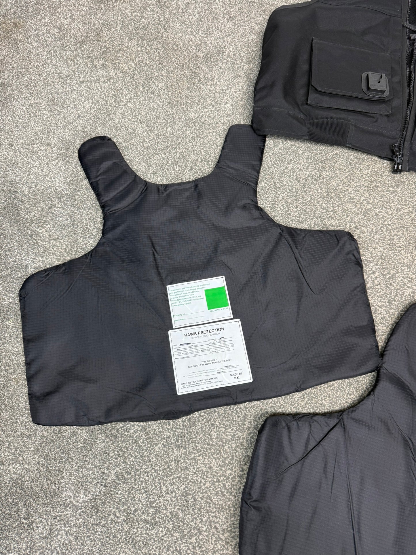 Ex Police Hawk Body Armour Stab Vest X LARGE Anti Stab & Ballistic HG1A & KR1 - VGC