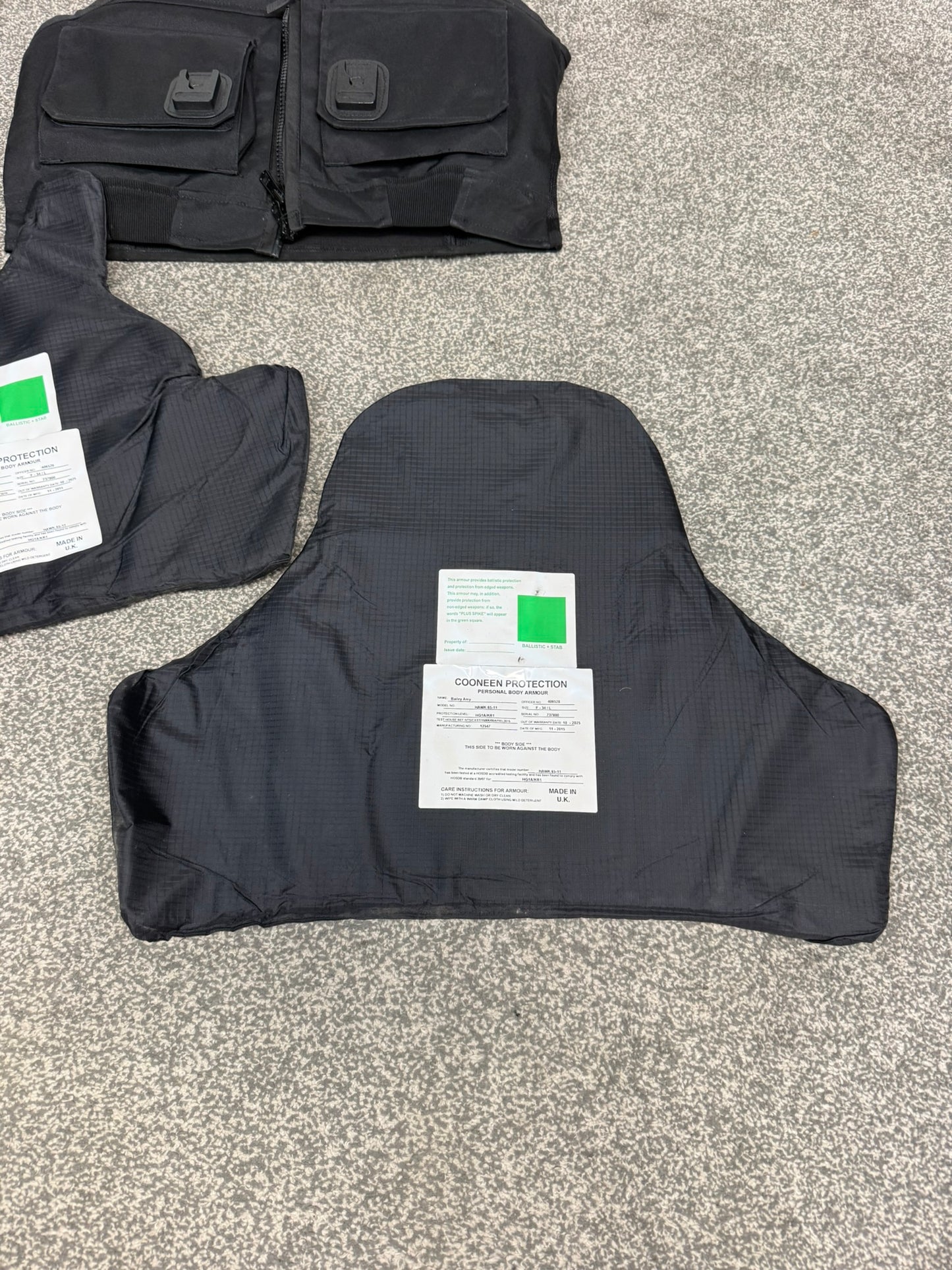 Ex Police Cooneen Body Armour Stab Vest SMALL Anti Stab & Ballistic HG1A & KR1 Security