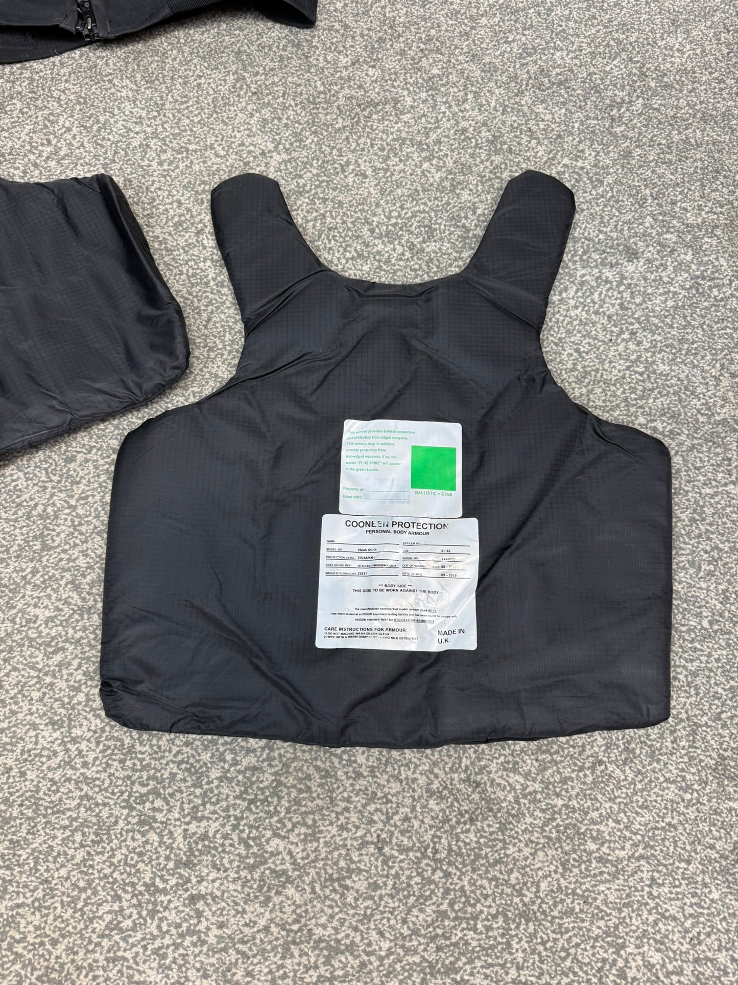 Ex Police Cooneen Body Armour Stab Vest SMALL Anti Stab & Ballistic HG1A & KR1 Security