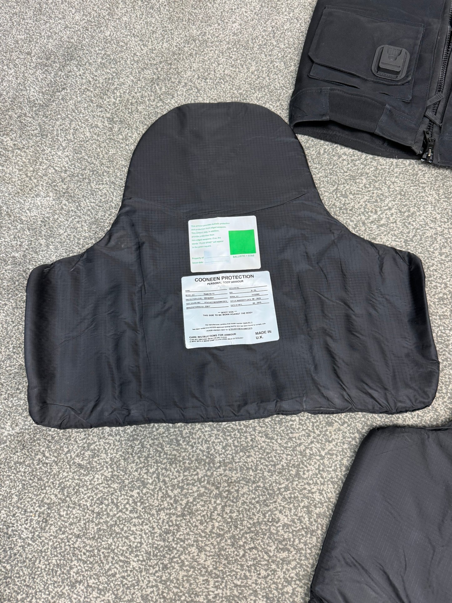 Ex Police Cooneen Body Armour Stab Vest SMALL Anti Stab & Ballistic HG1A & KR1 Security
