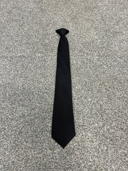 Ex Police Black Clip On Tie Polyester Full Length Single or Bundles SIA Security Uniform