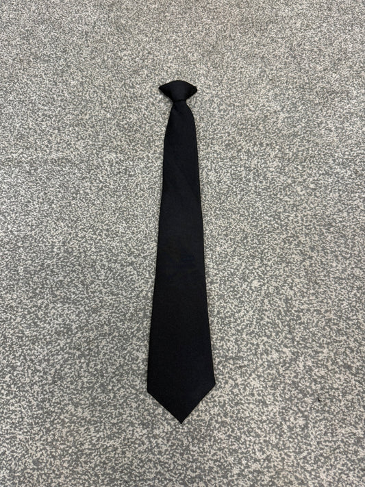 Ex Police Black Clip On Tie Polyester Full Length Single or Bundles SIA Security Uniform