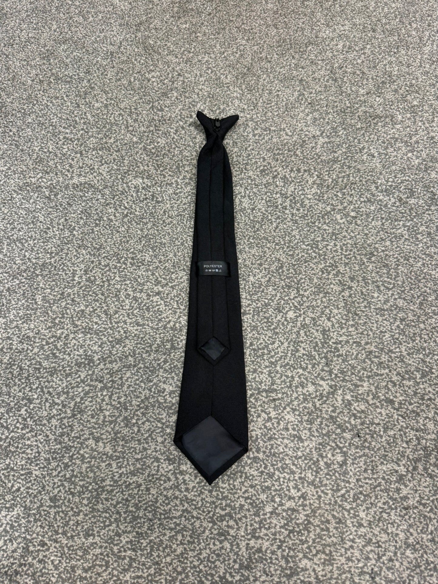 Ex Police Black Clip On Tie Polyester Full Length Single or Bundles SIA Security Uniform