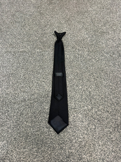 Ex Police Black Clip On Tie Polyester Full Length Single or Bundles SIA Security Uniform