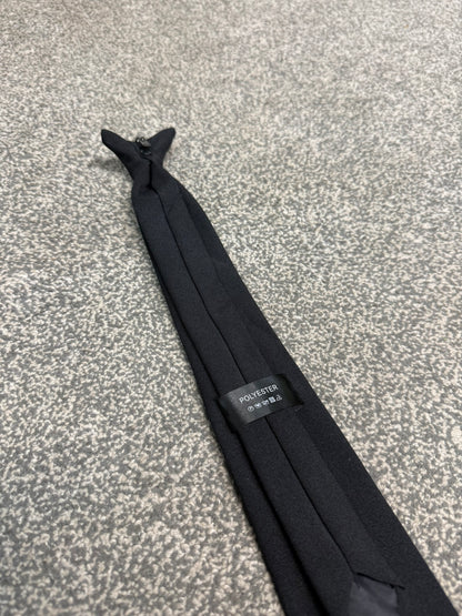Ex Police Black Clip On Tie Polyester Full Length Single or Bundles SIA Security Uniform