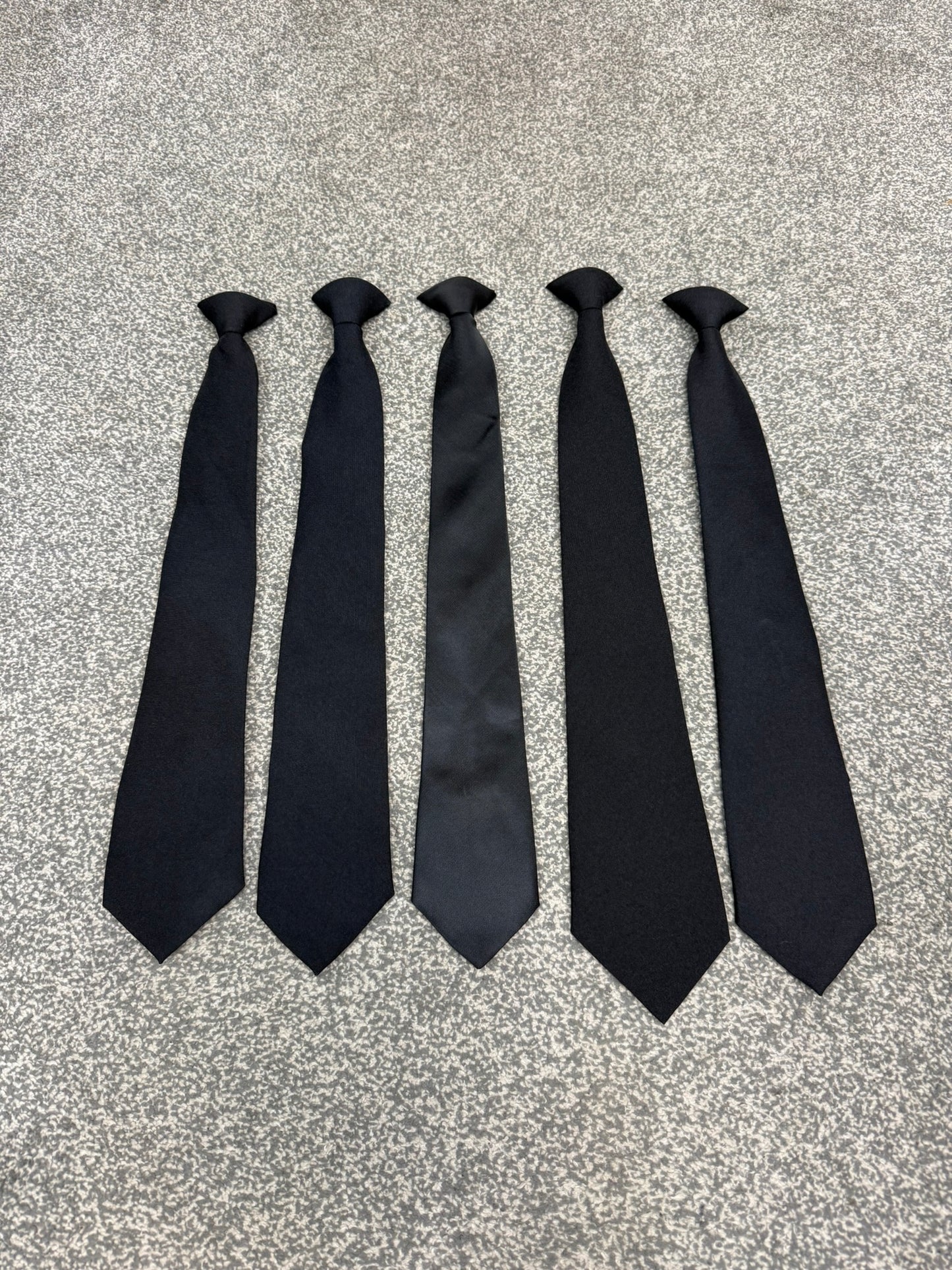 Ex Police Black Clip On Tie Polyester Full Length Single or Bundles SIA Security Uniform
