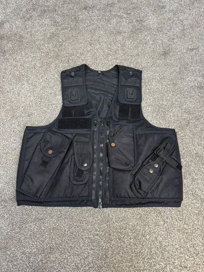 Ex Police Black Utility Tac Vest LRG Equipment Vest Security Patrol Airsoft