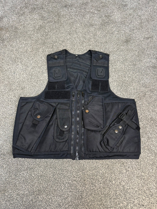 Ex Police Black Utility Tac Vest LRG Equipment Vest Security Patrol Airsoft