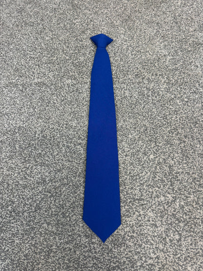 Ex Police Royal Blue Clip On Tie Polyester Full Length Single or Bundles SIA Security Uniform