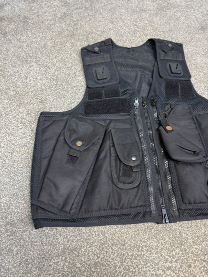 Ex Police Black Utility Tac Vest LRG Equipment Vest Security Patrol Airsoft