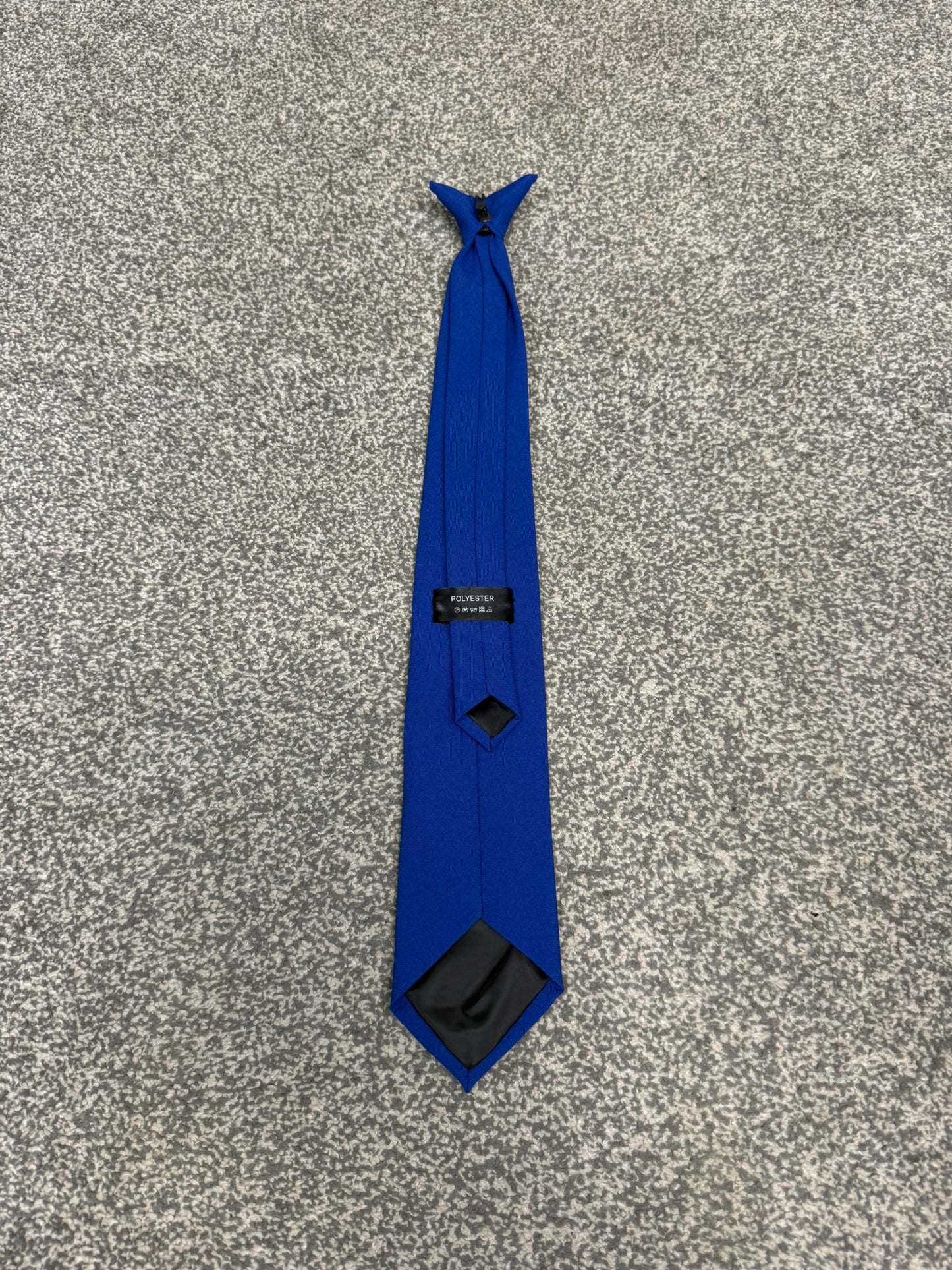 Ex Police Royal Blue Clip On Tie Polyester Full Length Single or Bundles SIA Security Uniform