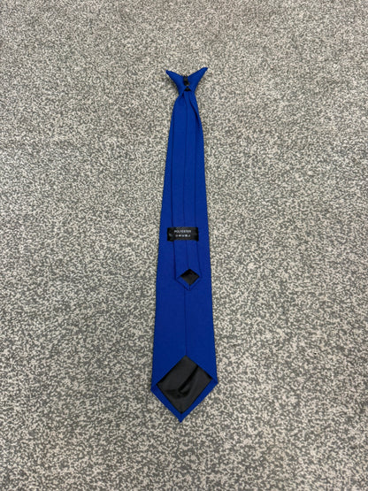 Ex Police Royal Blue Clip On Tie Polyester Full Length Single or Bundles SIA Security Uniform