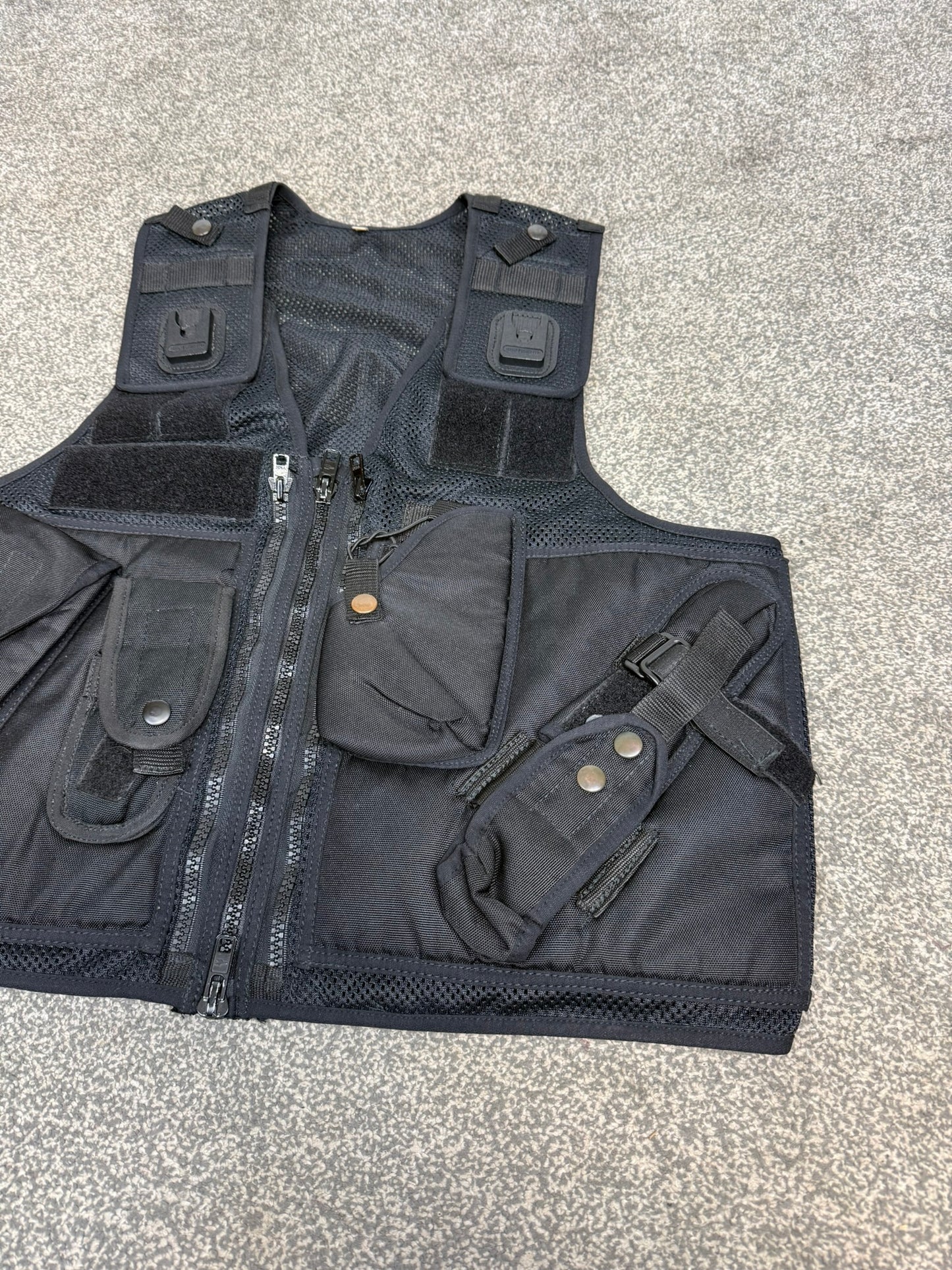 Ex Police Black Utility Tac Vest LRG Equipment Vest Security Patrol Airsoft