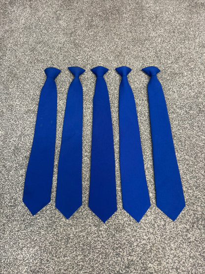 Ex Police Royal Blue Clip On Tie Polyester Full Length Single or Bundles SIA Security Uniform
