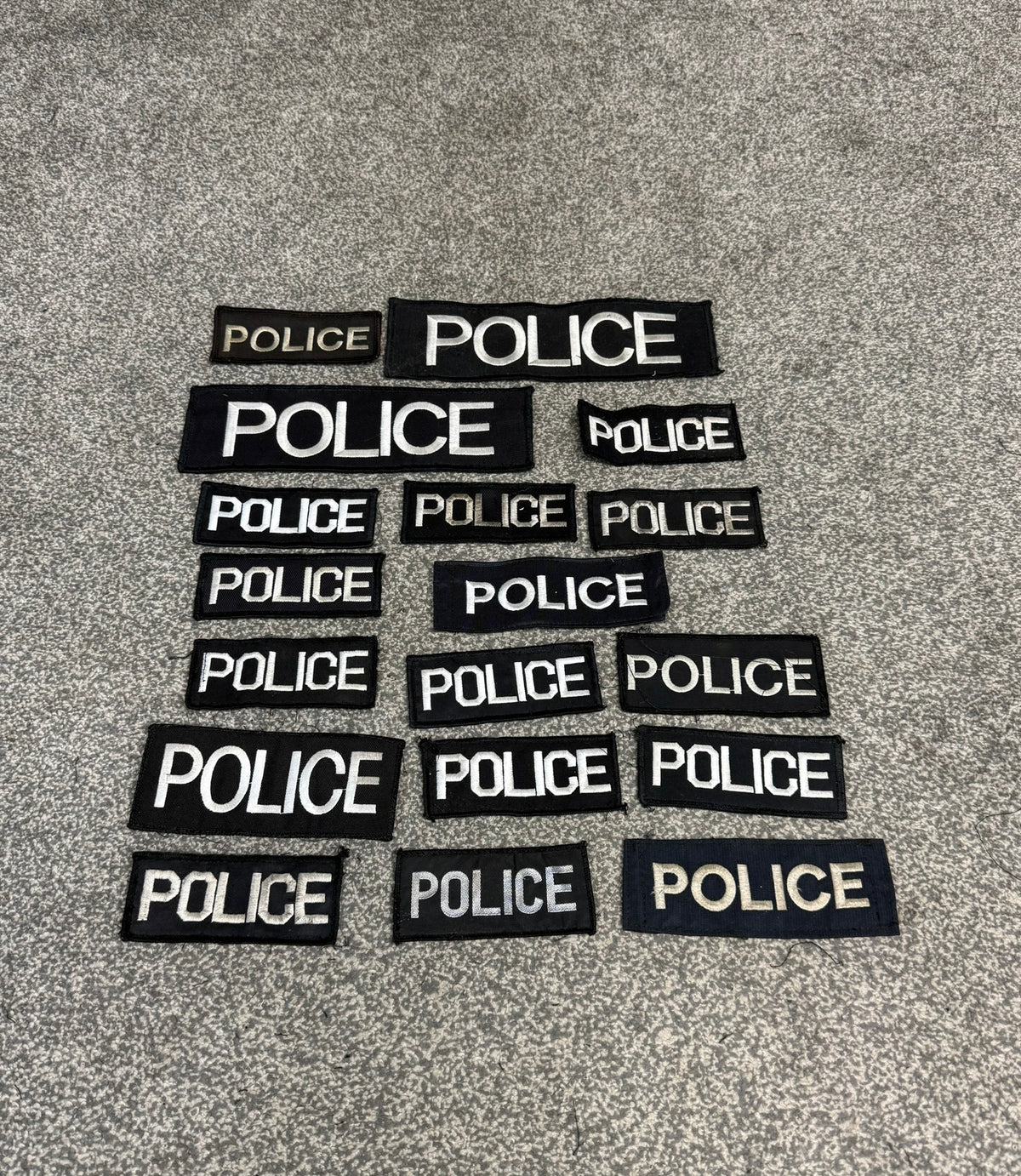 18x Genuine Ex Police Black Patches Badges Job Lot Bundle Collector Film / TV Uniform Display