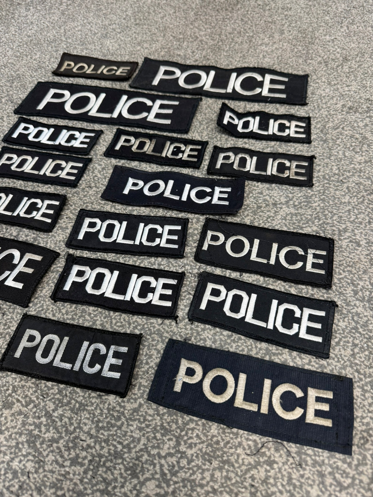 18x Genuine Ex Police Black Patches Badges Job Lot Bundle Collector Film / TV Uniform Display