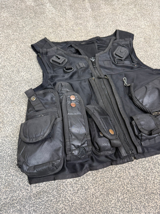 Ex Police Black Utility Vest Taser Pouches Security Patrol - Medium