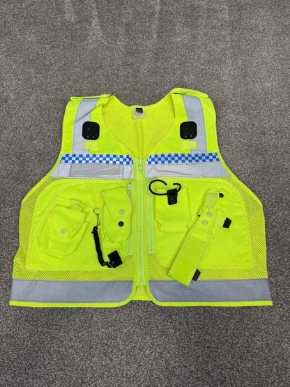 Ex Police Protec Tactical Vest Hi Vis Chequered Security Utility Patrol Vest LARGE