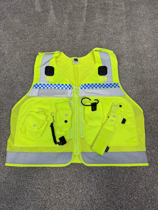Ex Police Protec Tactical Vest Hi Vis Chequered Security Utility Patrol Vest LARGE