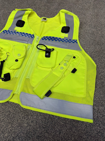 Ex Police Protec Tactical Vest Hi Vis Chequered Security Utility Patrol Vest LARGE