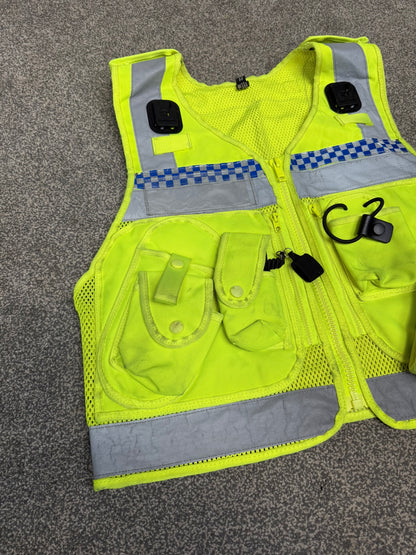 Ex Police Protec Tactical Vest Hi Vis Chequered Security Utility Patrol Vest - Medium