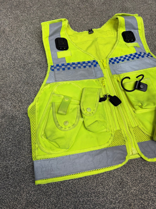 Ex Police Protec Tactical Vest Hi Vis Chequered Security Utility Patrol Vest - Medium