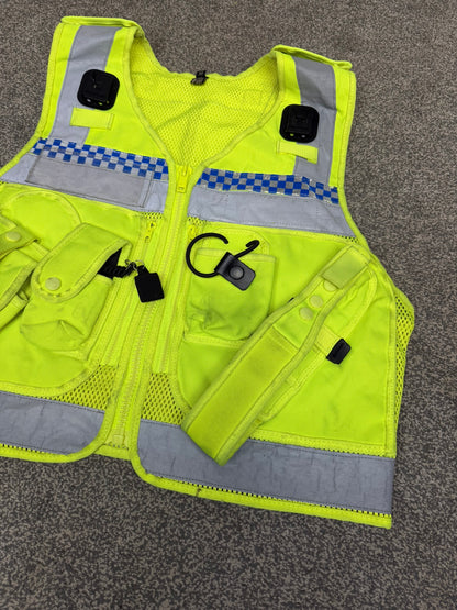 Ex Police Protec Tactical Vest Hi Vis Chequered Security Utility Patrol Vest - Medium
