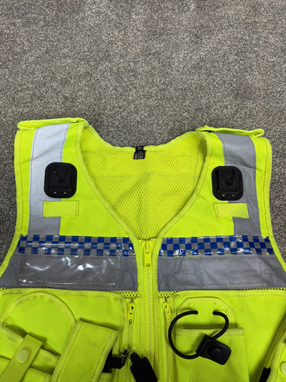 Ex Police Protec Tactical Vest Hi Vis Chequered Security Utility Patrol Vest - Medium