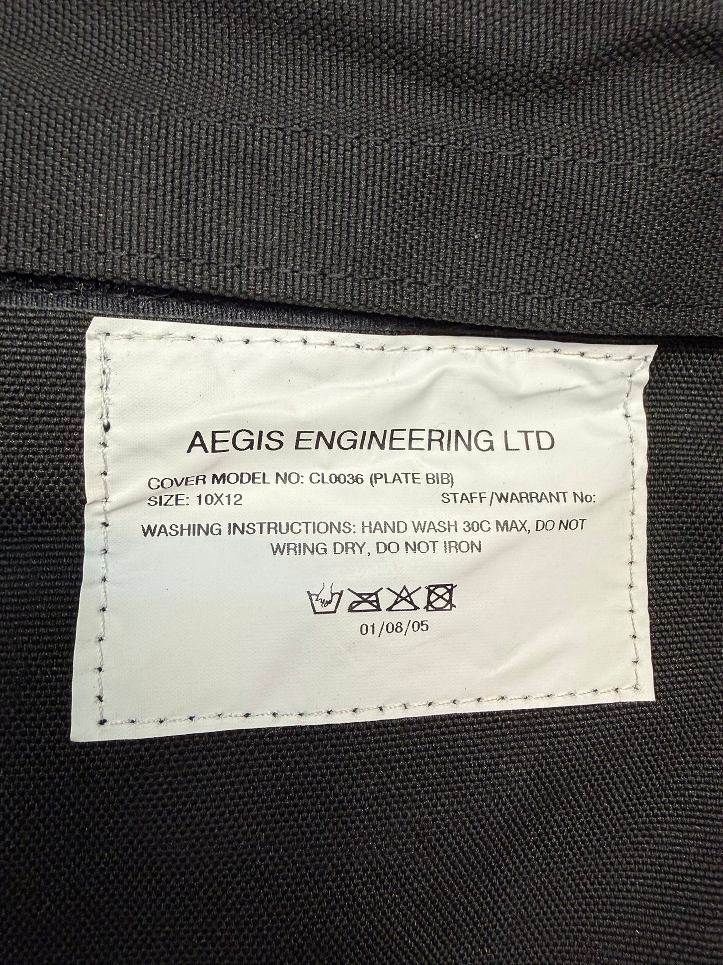 Ex Police Aegis Ballistic Body Armour Hard Plate Carrier Vest Cover