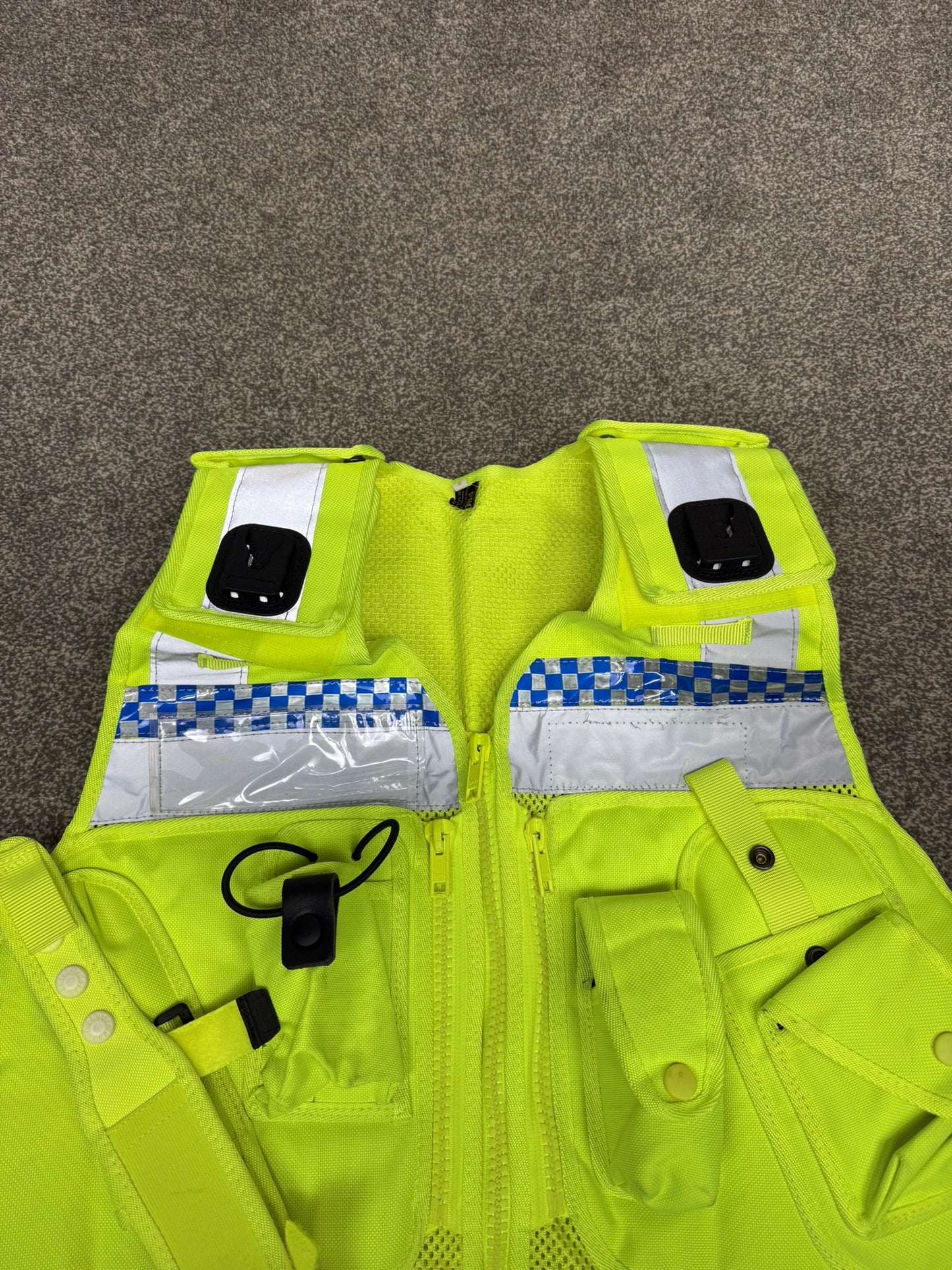 Ex Police Protec Tactical Vest Hi Vis Chequered Security Utility Patrol Vest - Small