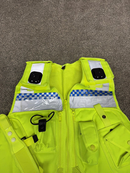 Ex Police Protec Tactical Vest Hi Vis Chequered Security Utility Patrol Vest - Small