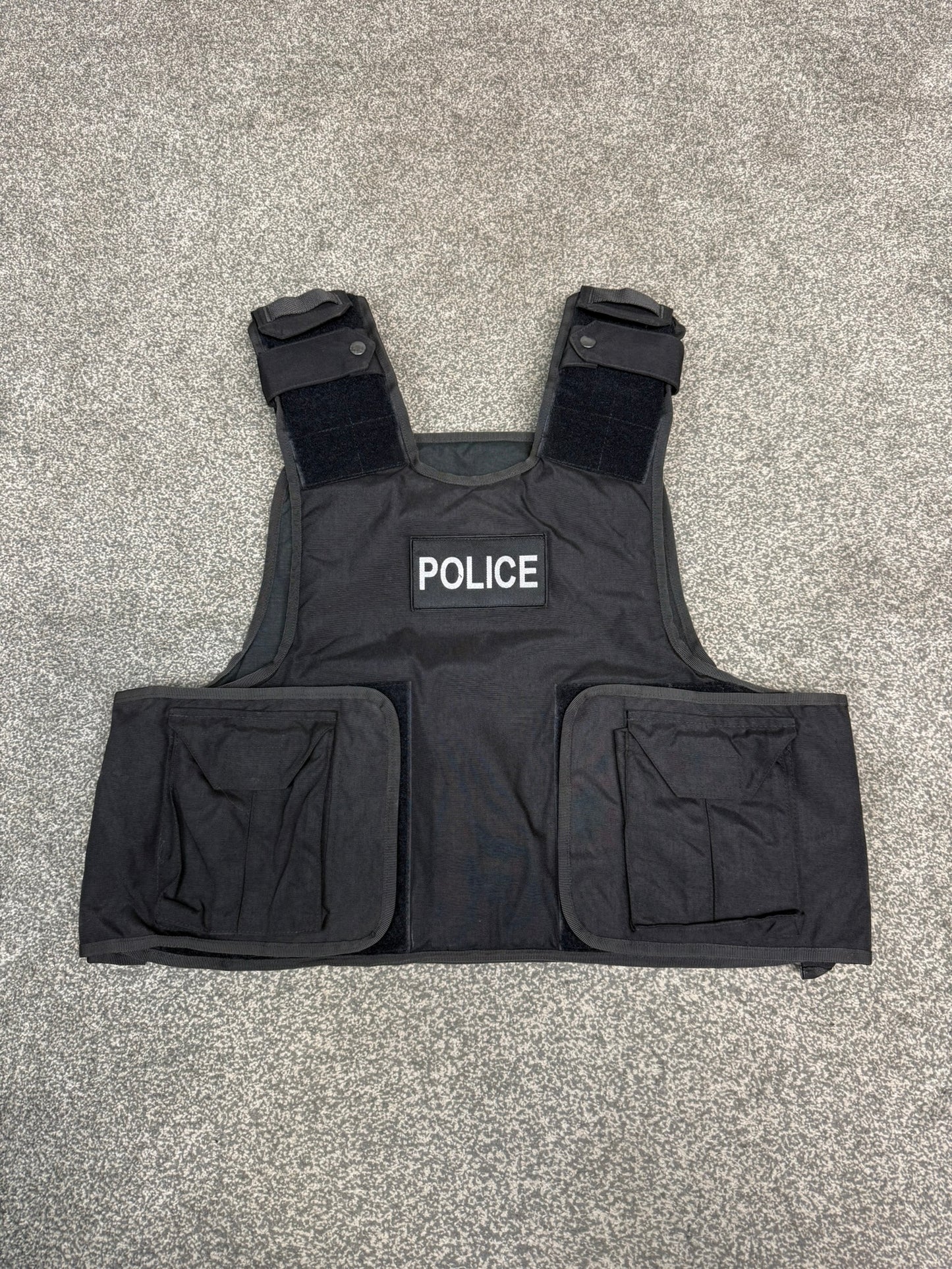 Ex Police Body Armour Cover BADGED Plate Carrier Vest L-XL Security Tactical Airsoft Paintball