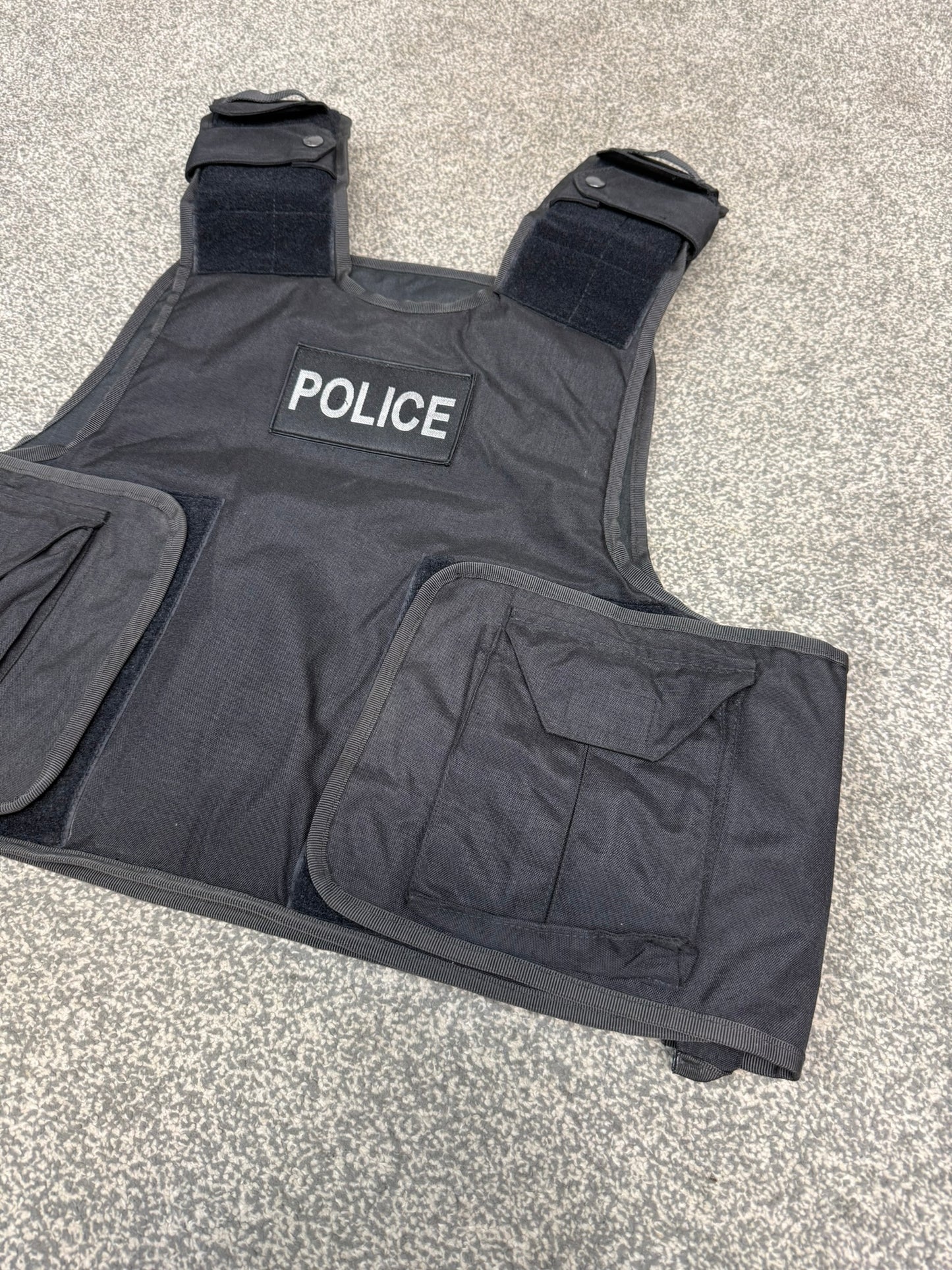 Ex Police Body Armour Cover BADGED Plate Carrier Vest L-XL Security Tactical Airsoft Paintball