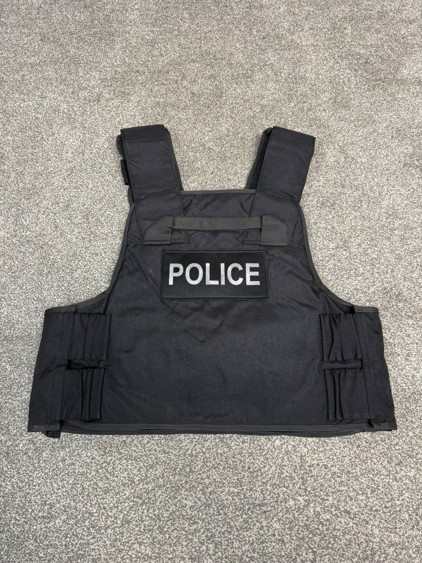 Ex Police Body Armour Cover BADGED Plate Carrier Vest L-XL Security Tactical Airsoft Paintball