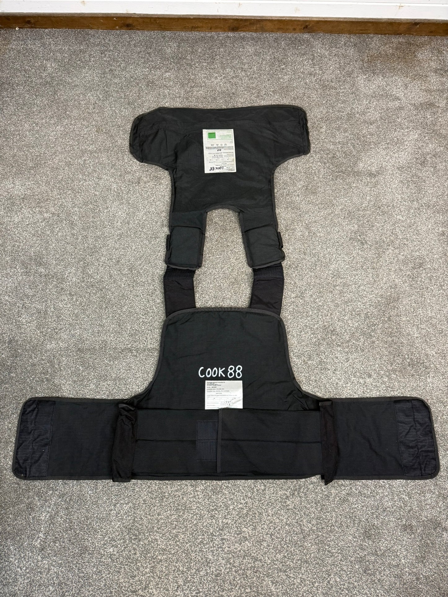 Ex Police Body Armour Cover BADGED Plate Carrier Vest L-XL Security Tactical Airsoft Paintball