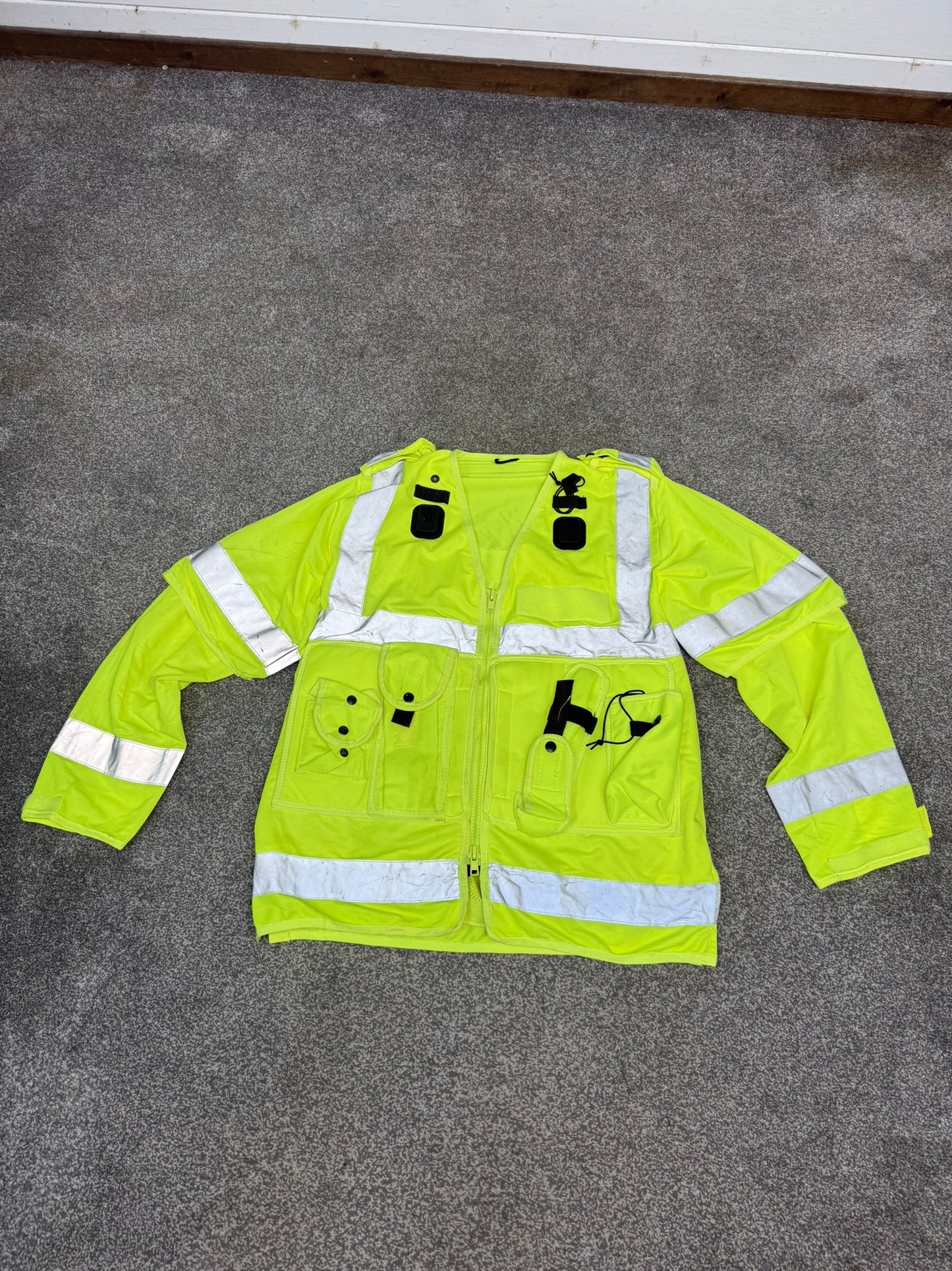 Ex Police Hi Vis Tactical Utility Vest Short & Long Sleeve LARGE Security Marshall