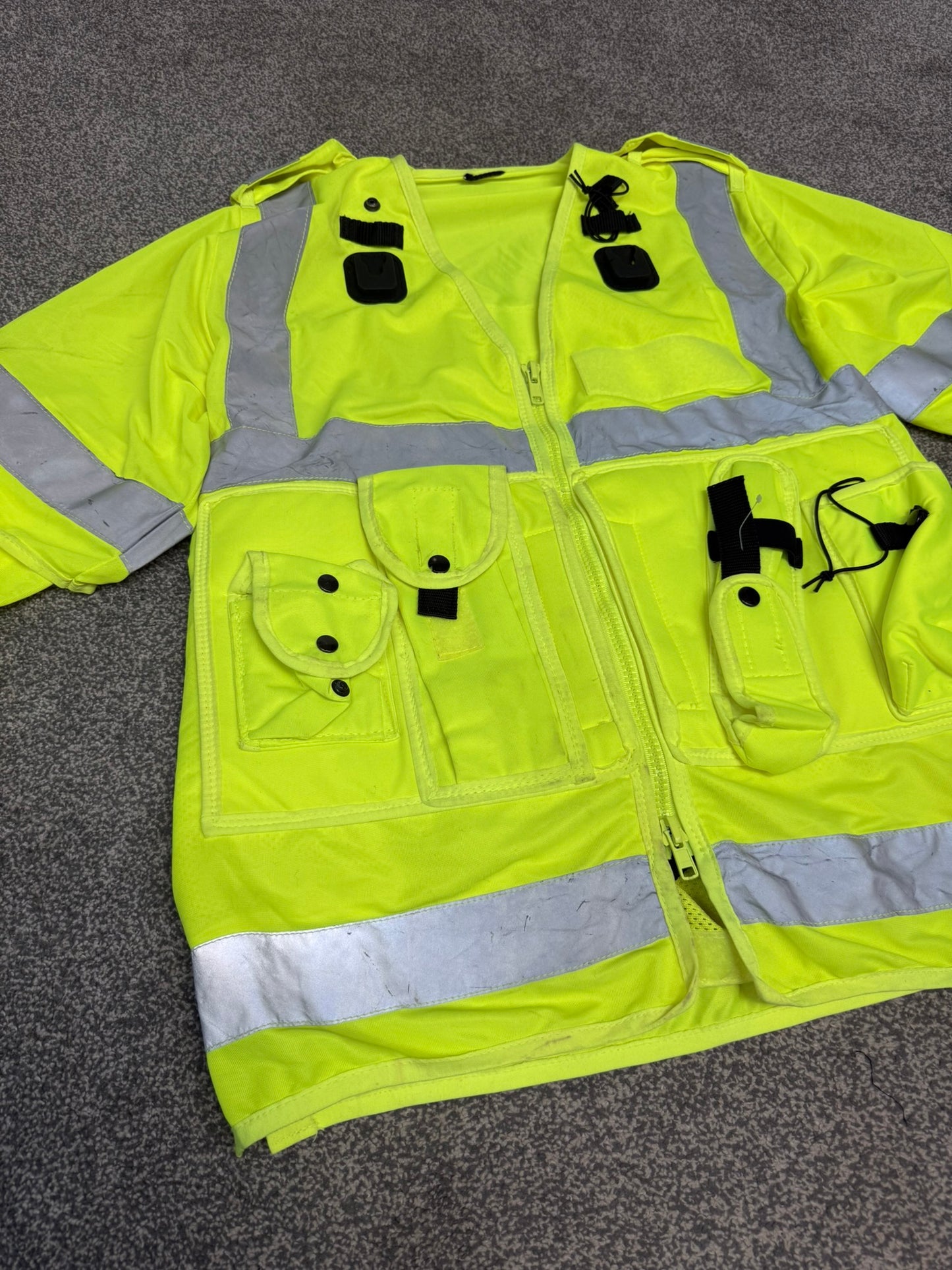 Ex Police Hi Vis Tactical Utility Vest Short & Long Sleeve LARGE Security Marshall