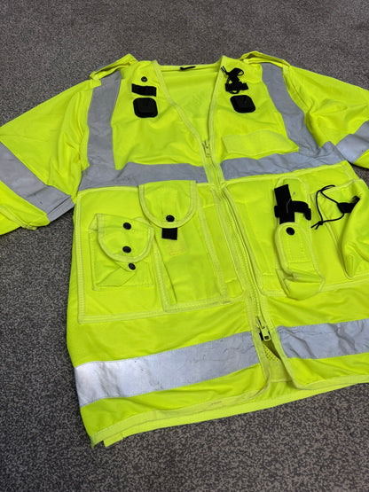 Ex Police Hi Vis Tactical Utility Vest Short & Long Sleeve LARGE Security Marshall
