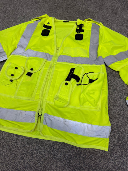 Ex Police Hi Vis Tactical Utility Vest Short & Long Sleeve LARGE Security Marshall