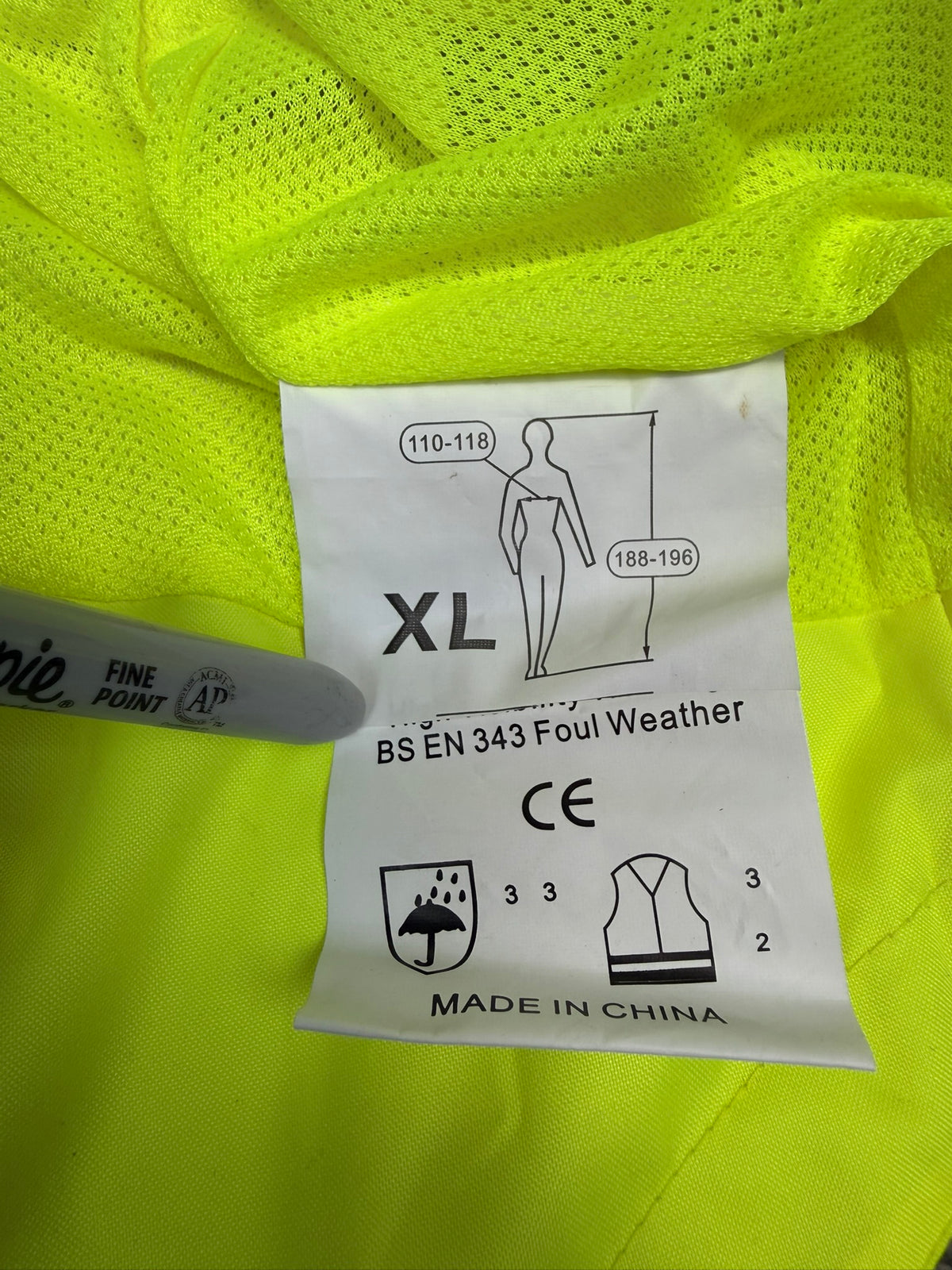 Ex Police Hi Vis Endura Cycle Jacket BADGED - X Large Collector Display TV Film Uniform